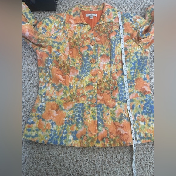 Coldwater Creek Floral Button-Up Jacket size 12 - Picture 8 of 9